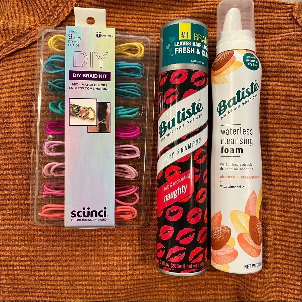 Batiste bundle one dry shampoo one waterless cleansing one DIY hair bands
